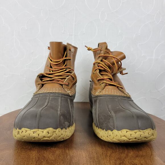 Vintage LL Bean Boots Mens 13 Brown Tan Leather Maine Hunting Duck Boot 8" Ankle - Picture 4 of 16